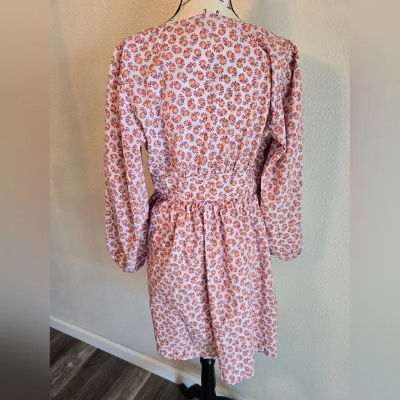 J.CREW V-neck cotton poplin mini dress in peony paisley, 14 - Picture 4 of 16